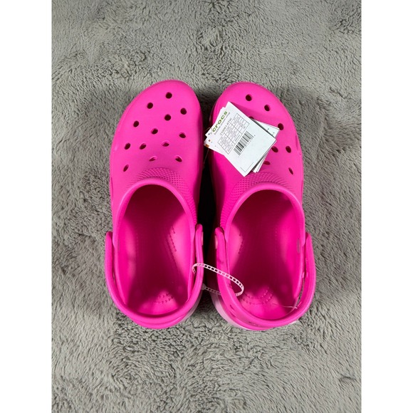 NWT Crocs Bubble Crush Clog Women's M8/W10 Hot Pink Platform Comfort Shoes New - Picture 2 of 8